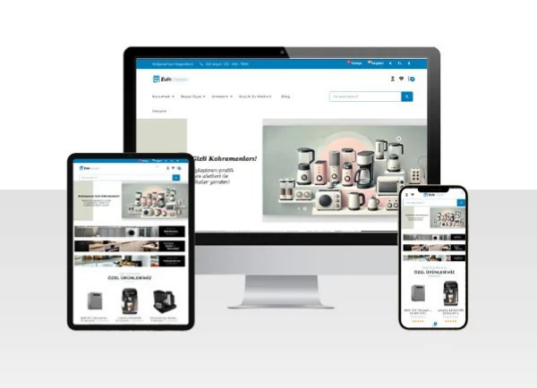 E-Ticaret Beyaz Eşya Satışı Web Sitesi Paketi – Blue
